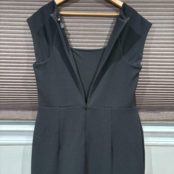 Square Neck Peplum Midi Sheath Dress Black SZ: Large - Picture 14 of 16